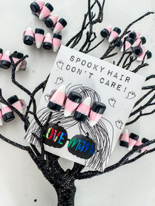 Pink & Black Candy Corn Clip