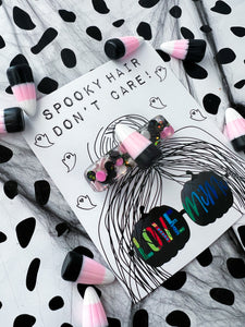 Pink & Black Candy Corn Clip