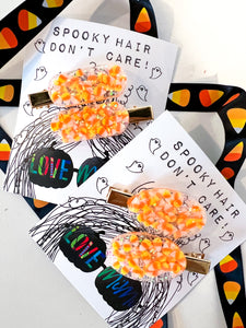 Candy Corn Pigtail Set