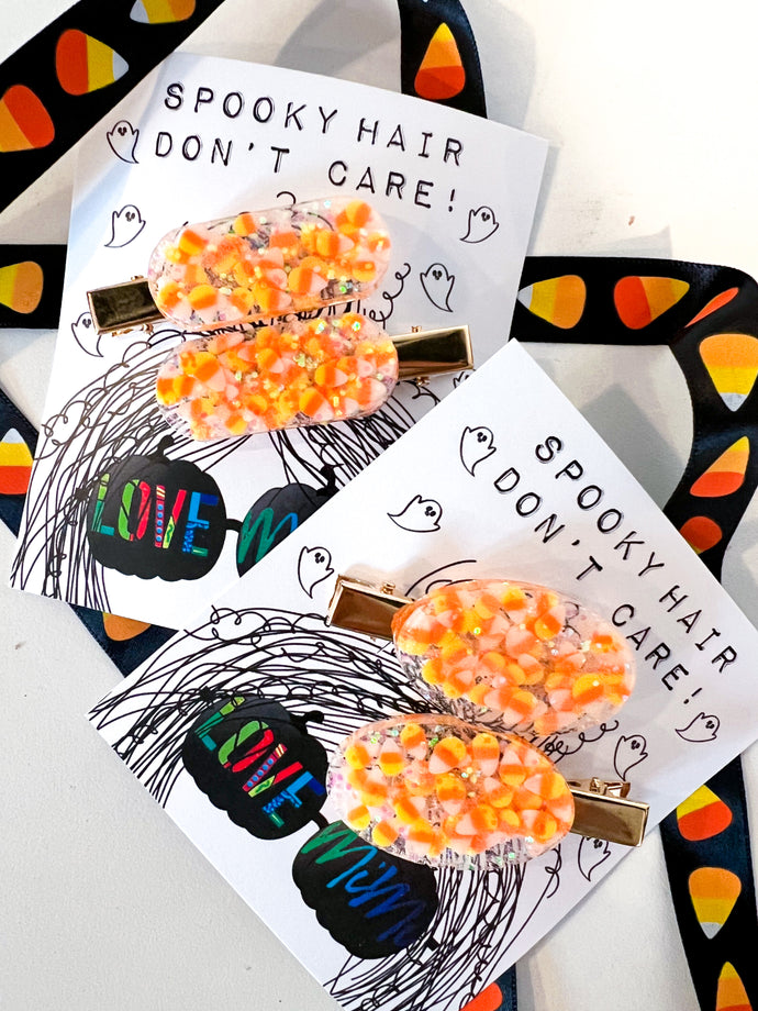 Candy Corn Pigtail Set