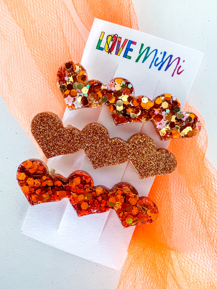 Fall Heart Clip Trio